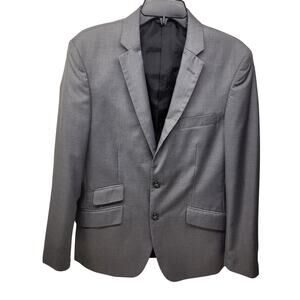 Lineage Men's Gray Sharkskin Blazer Suit Jacket 39R Slim Fit